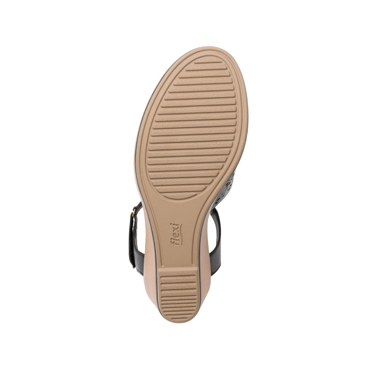 Women's Urban Flexi Decorative Punched Sandal - Style 100707 Black