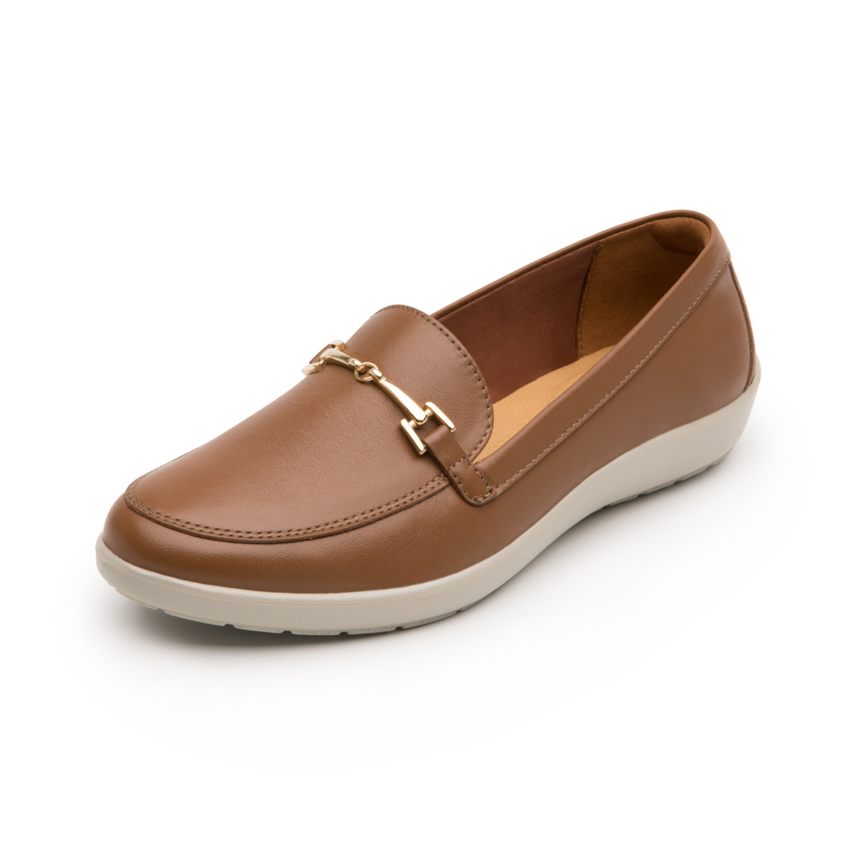 Mocasín Con Herraje Flexi para Mujer con Walking Soft Estilo 101908 Café