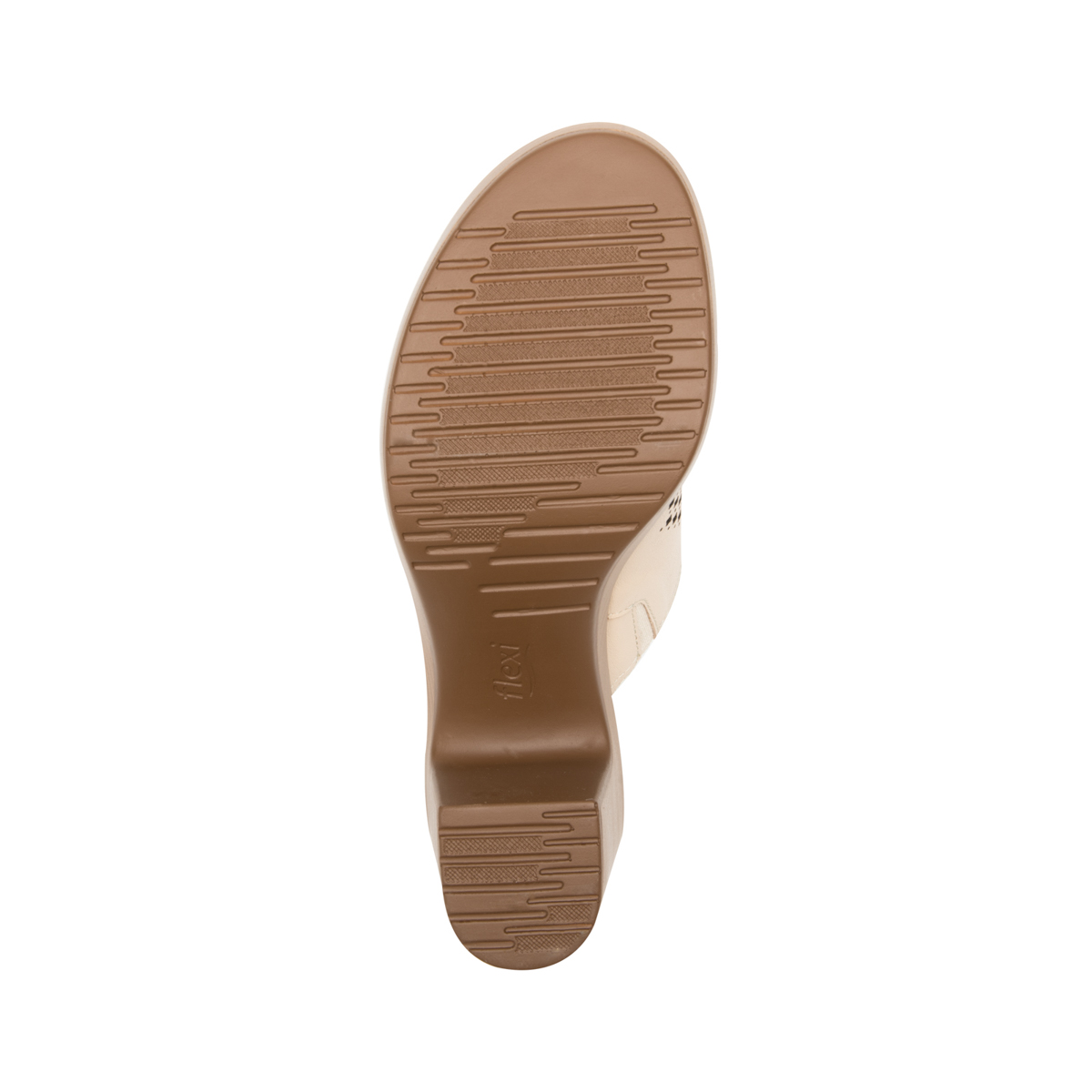 Sandalia De Tacón Flexi para Mujer con Acabado Tamporeado Estilo 102920 Beige