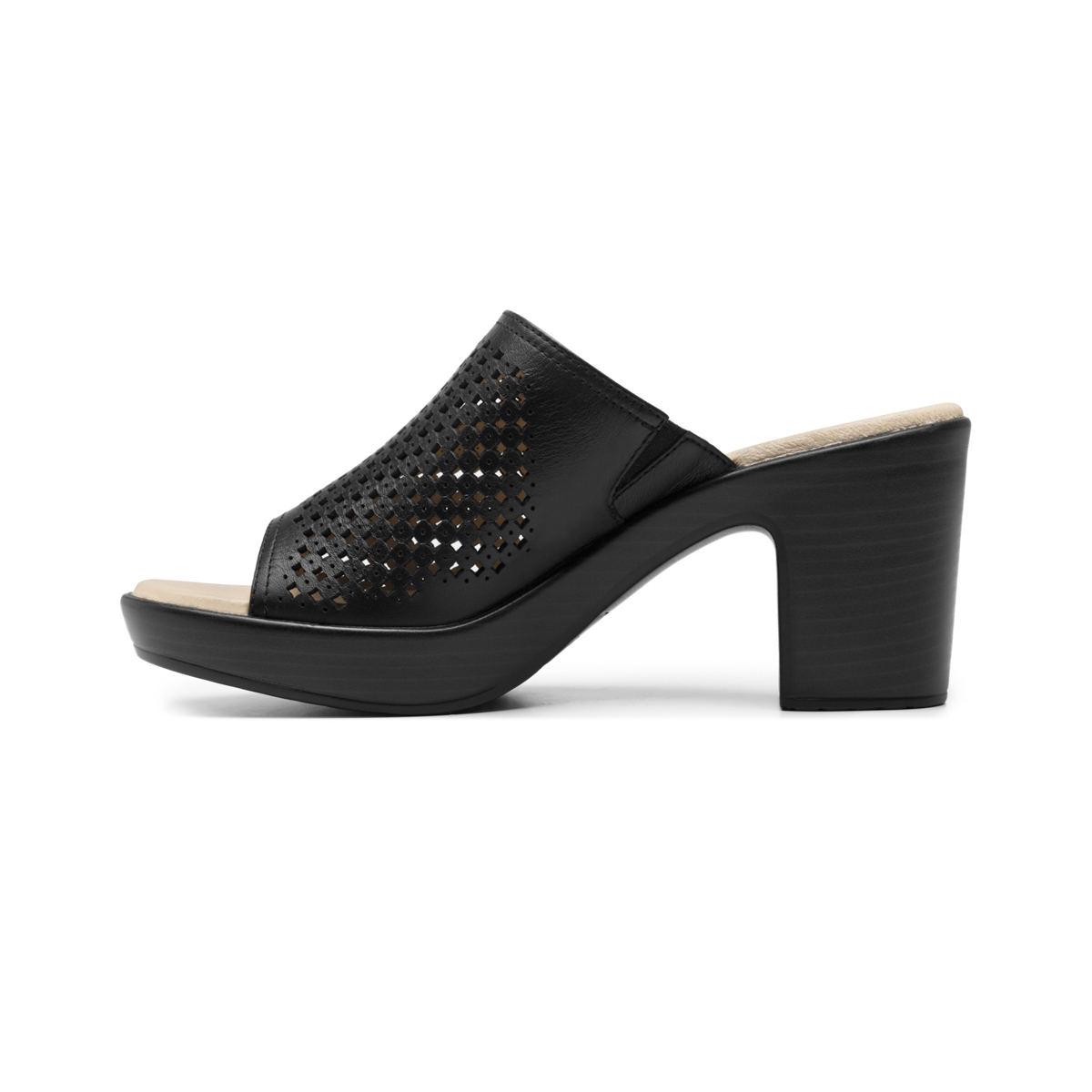Sandalia De Tacón Flexi para Mujer con Acabado Tamporeado Estilo 102920 Negro