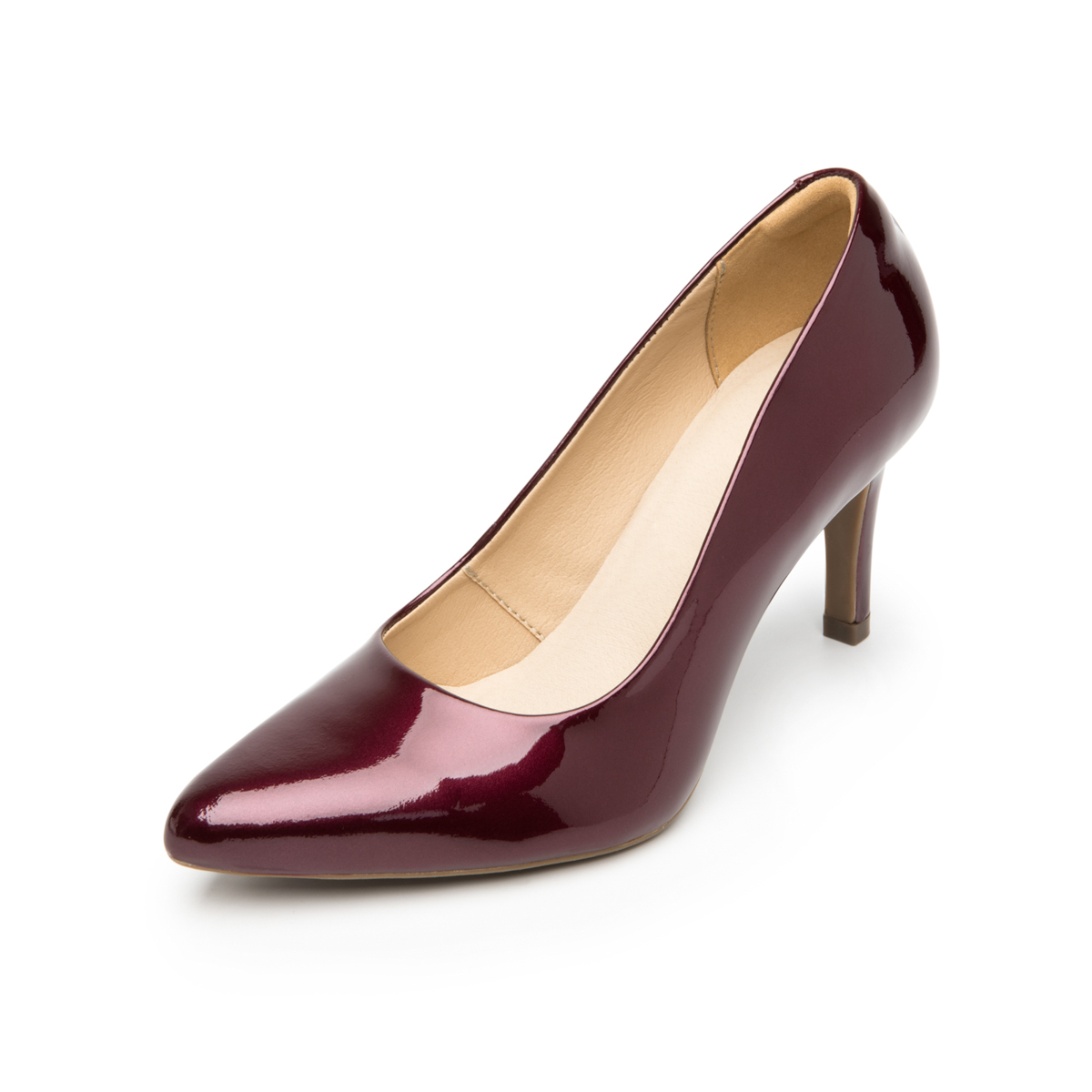 Women's Leather Dress Heels Style 104505 Wine