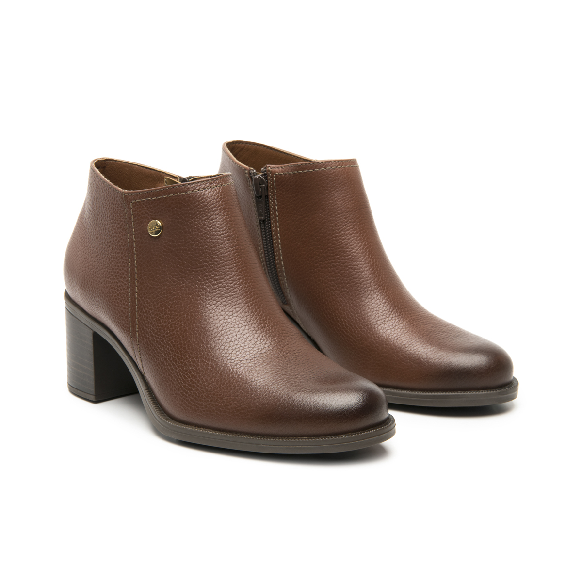 Women's Heeled Bootie with Internal Zipper Style 109219 Brown