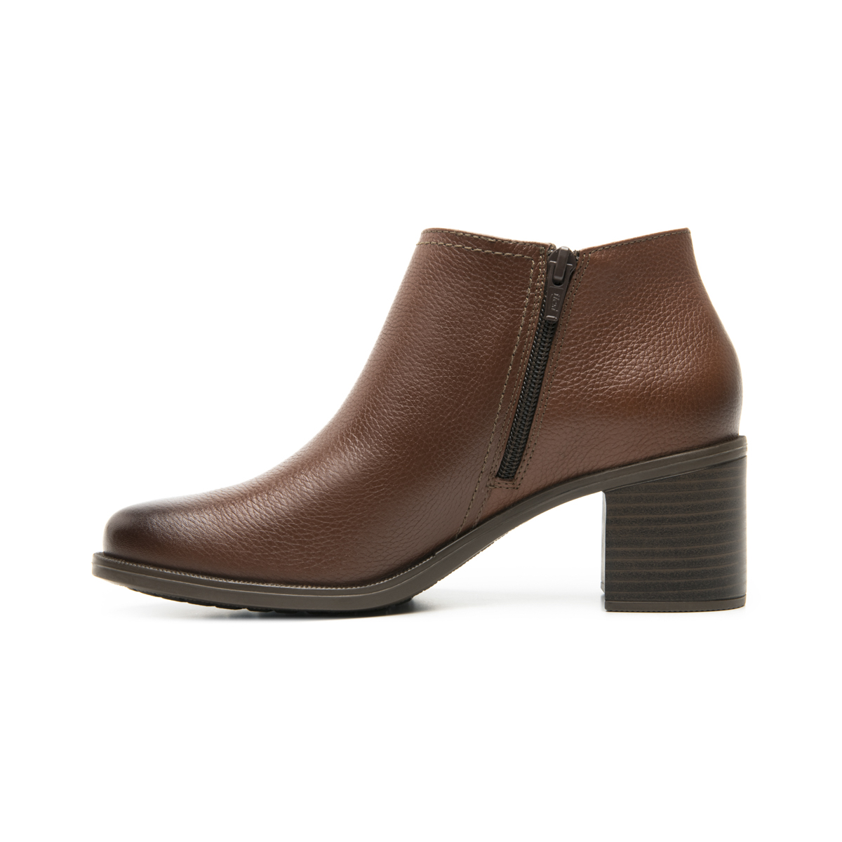 Women's Heeled Bootie with Internal Zipper Style 109219 Brown