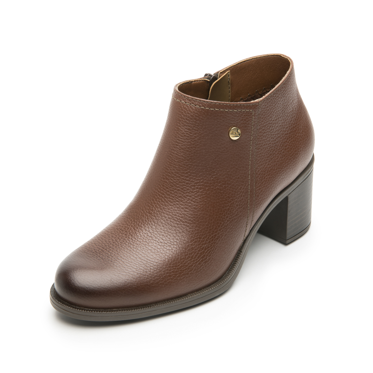 Women's Heeled Bootie with Internal Zipper Style 109219 Brown