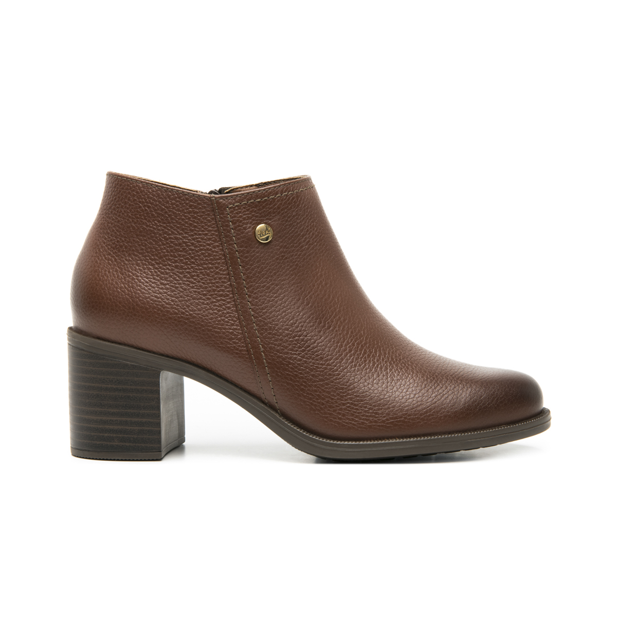 Women's Heeled Bootie with Internal Zipper Style 109219 Brown
