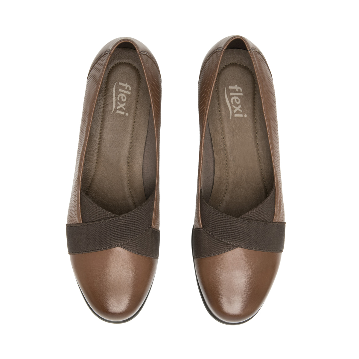 Zapatilla De Tacón Flexi para Mujer con Autoajuste Estilo 110403 Café
