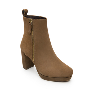 Women's Bootie with External Zipper Style 118901 Tobacco