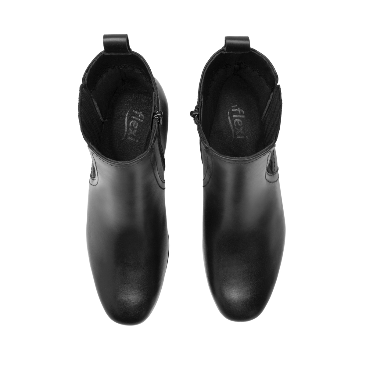 Women's Leather Bootie with Internal Zipper Style 118909 Black