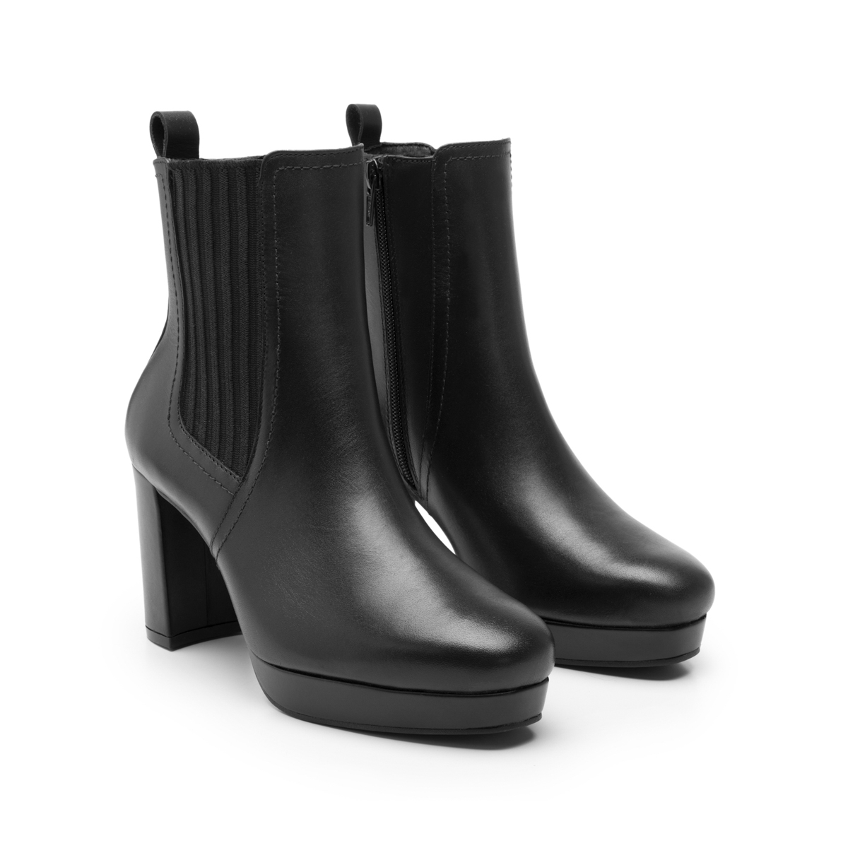 Women's Leather Bootie with Internal Zipper Style 118909 Black
