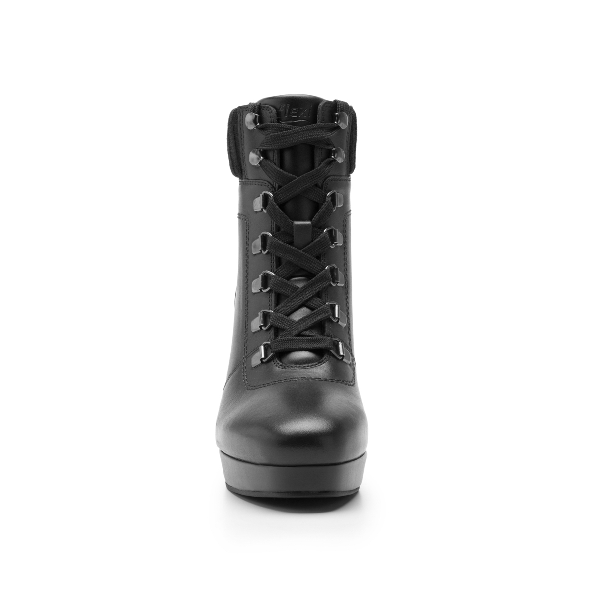Women's Military Leather Boot Style 118910 Black Black