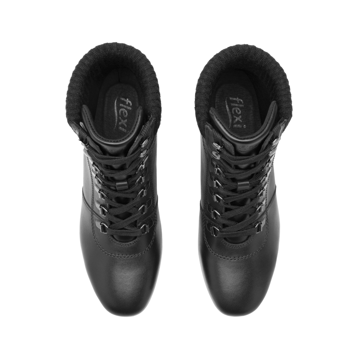 Women's Military Leather Boot Style 118910 Black Black