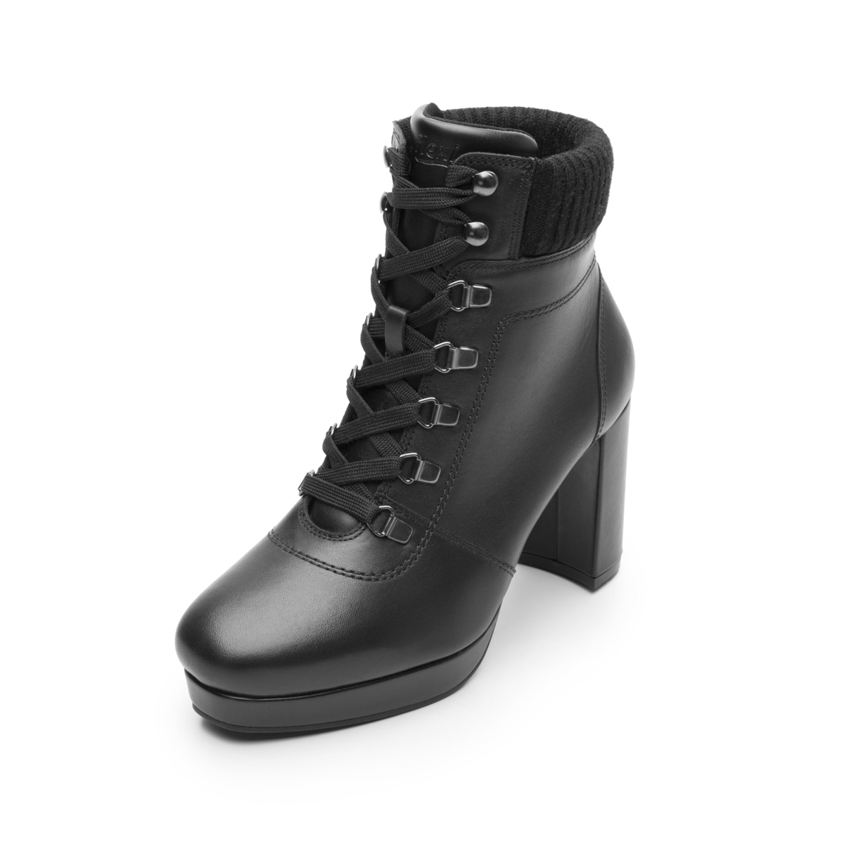 Women's Military Leather Boot Style 118910 Black Black