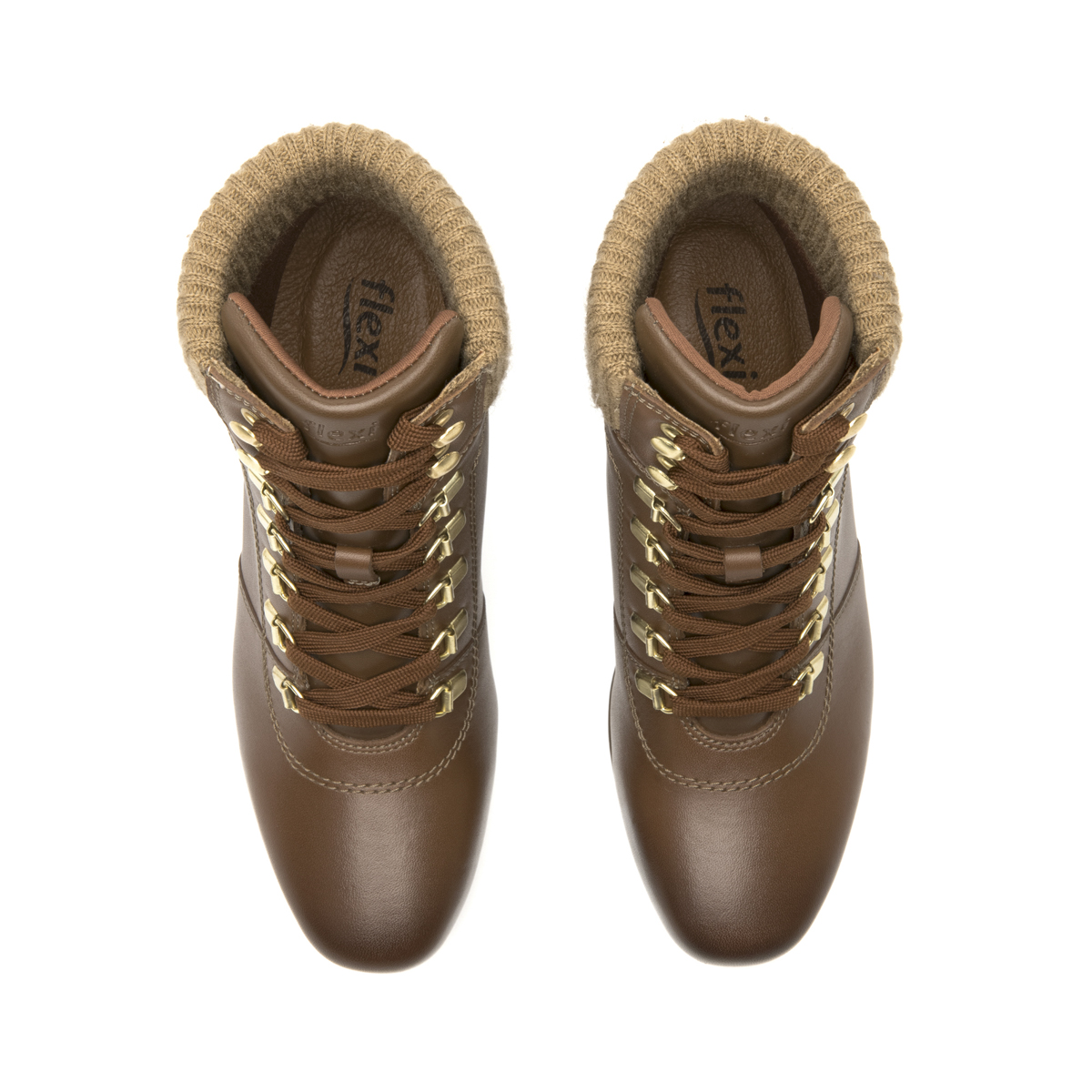 Women's Military Leather Boot Style 118910 Tan