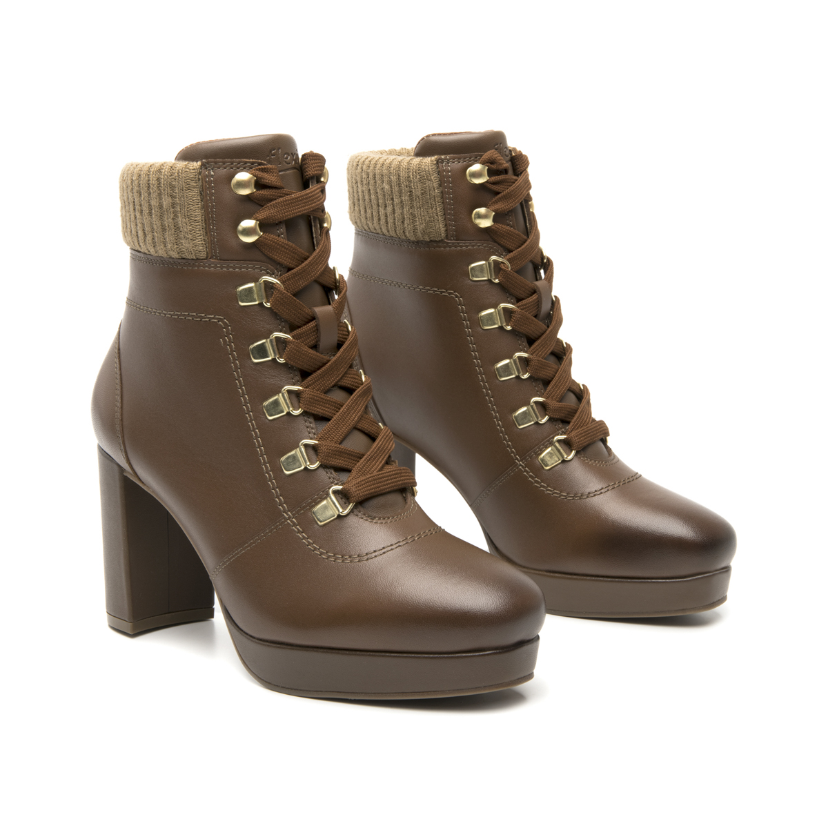 Women's Military Leather Boot Style 118910 Tan