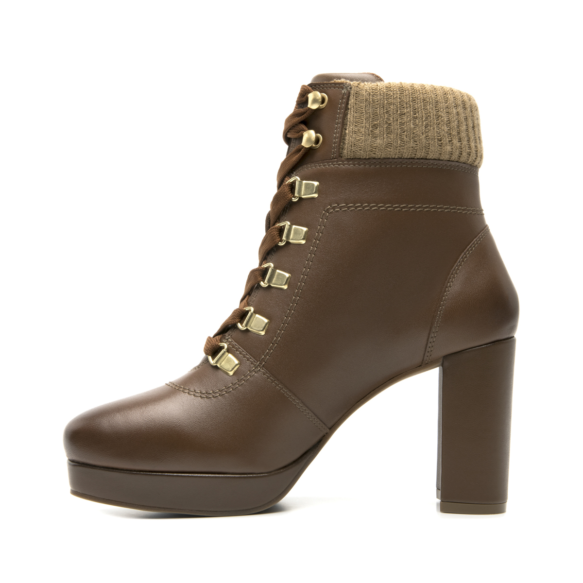 Women's Military Leather Boot Style 118910 Tan