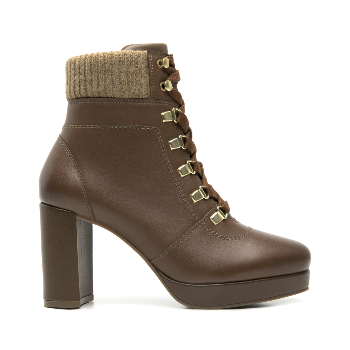 Women's Military Leather Boot Style 118910 Tan