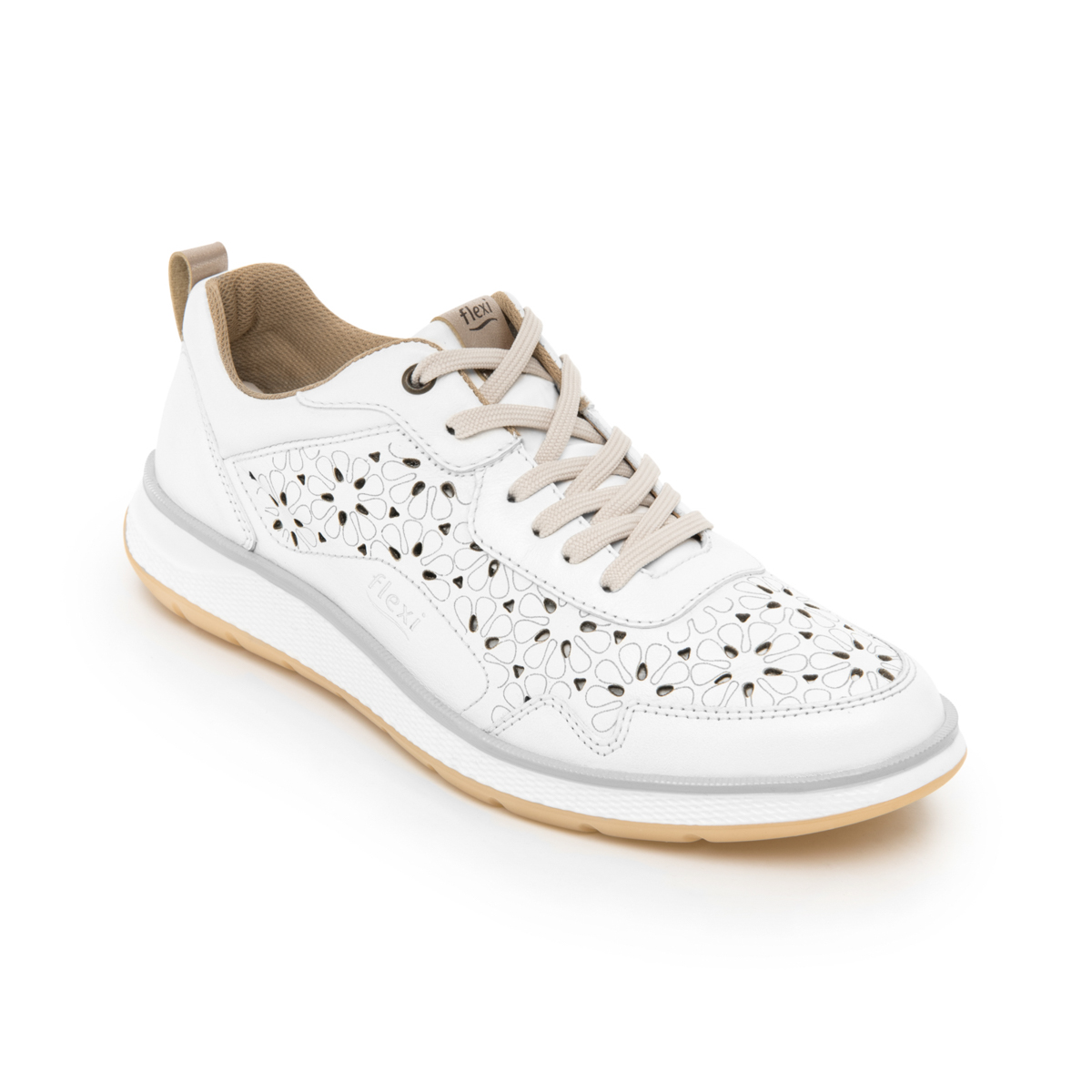 Oxford Casual De Agujetas Flexi para Mujer con Piel Extra Suave Estilo 119306 Blanco