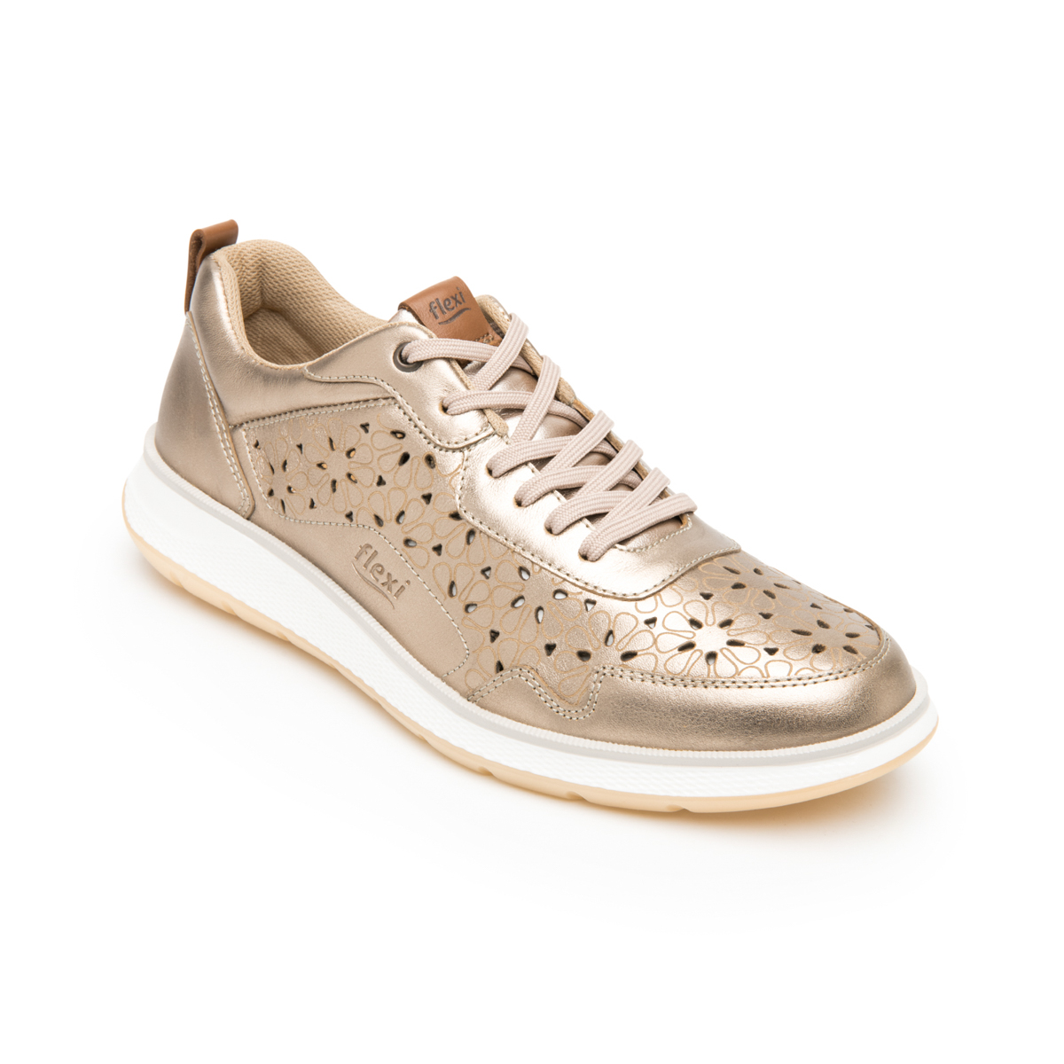 Oxford Casual De Agujetas Flexi para Mujer con Piel Extra Suave Estilo 119306 Bronce