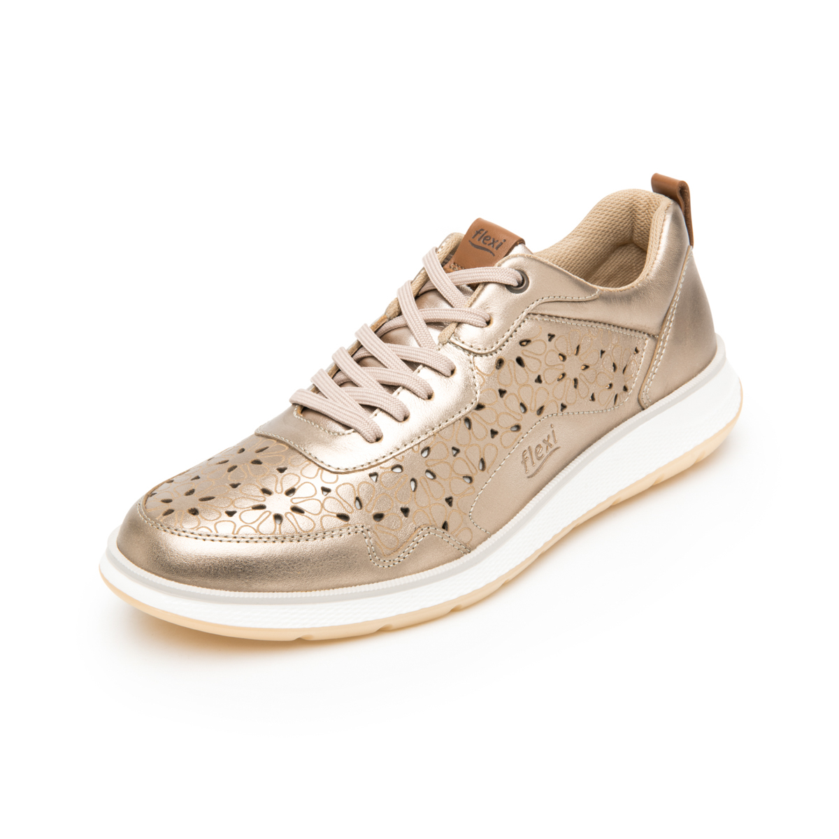 Oxford Casual De Agujetas Flexi para Mujer con Piel Extra Suave Estilo 119306 Bronce