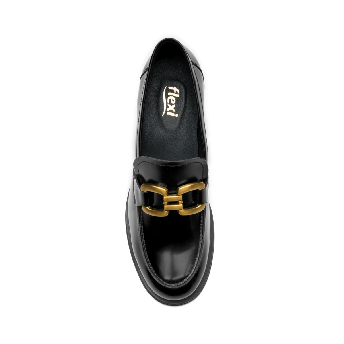 Mocasín Semivestir Con Hebilla Flexi para Mujer Estilo 119502 Negro