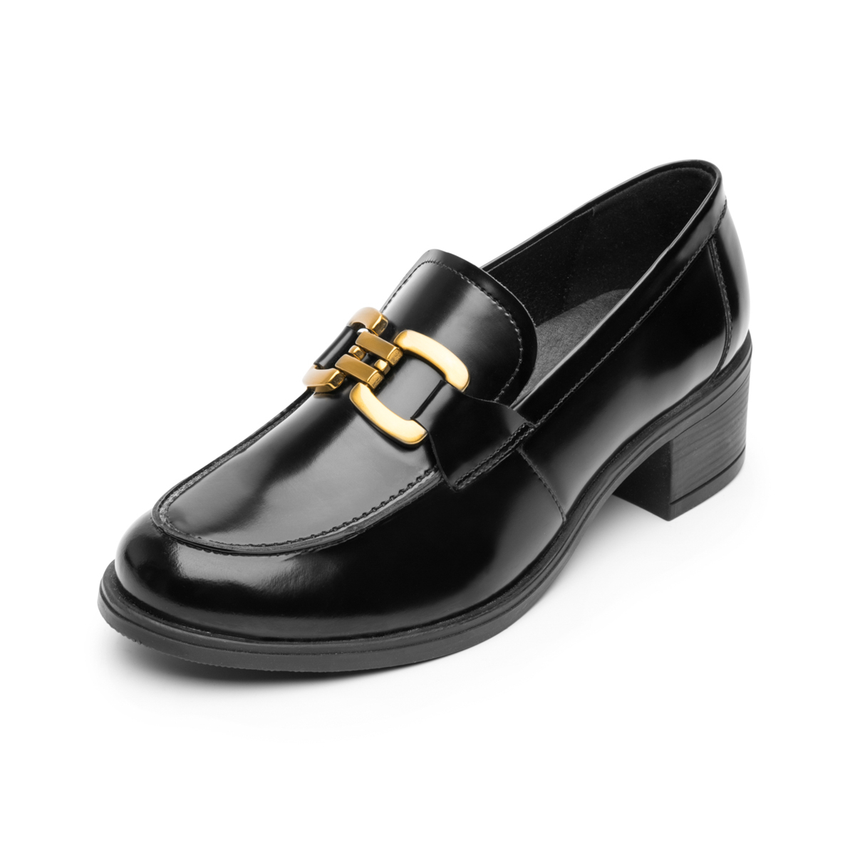 Mocasín Semivestir Con Hebilla Flexi para Mujer Estilo 119502 Negro