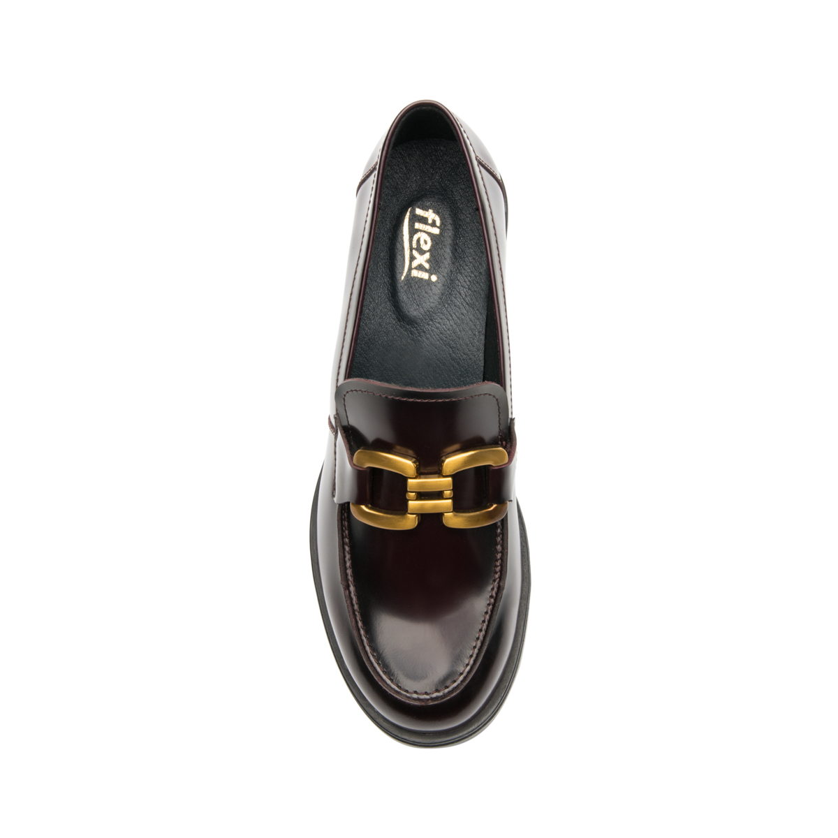 Mocasín Semivestir Con Hebilla Flexi para Mujer Estilo 119502 Vino