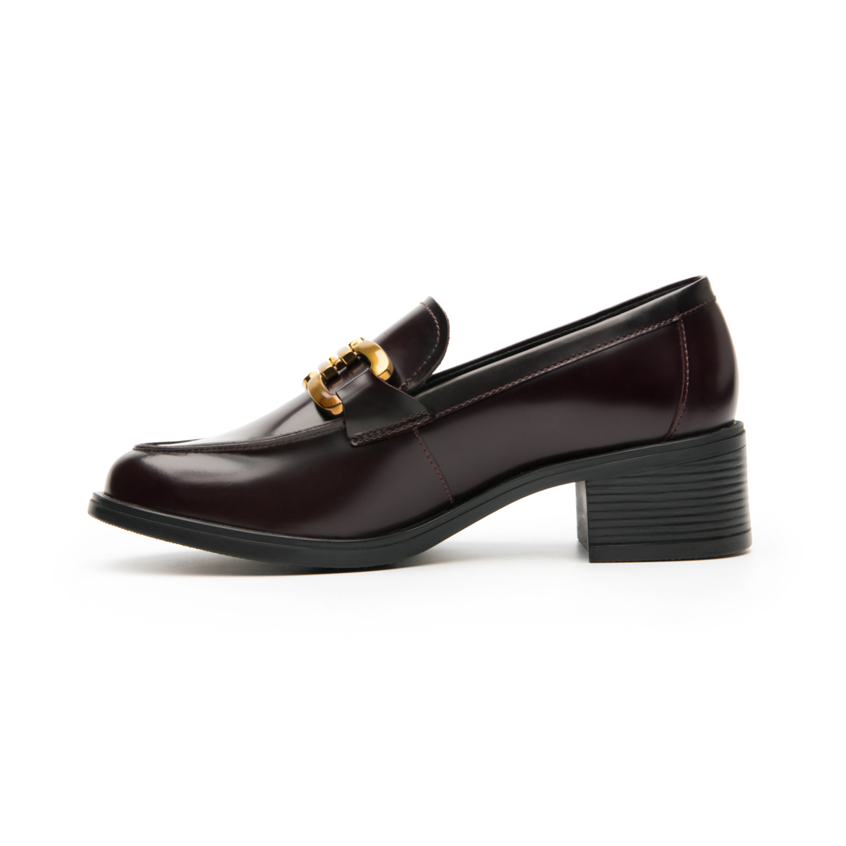 Mocasín Semivestir Con Hebilla Flexi para Mujer Estilo 119502 Vino