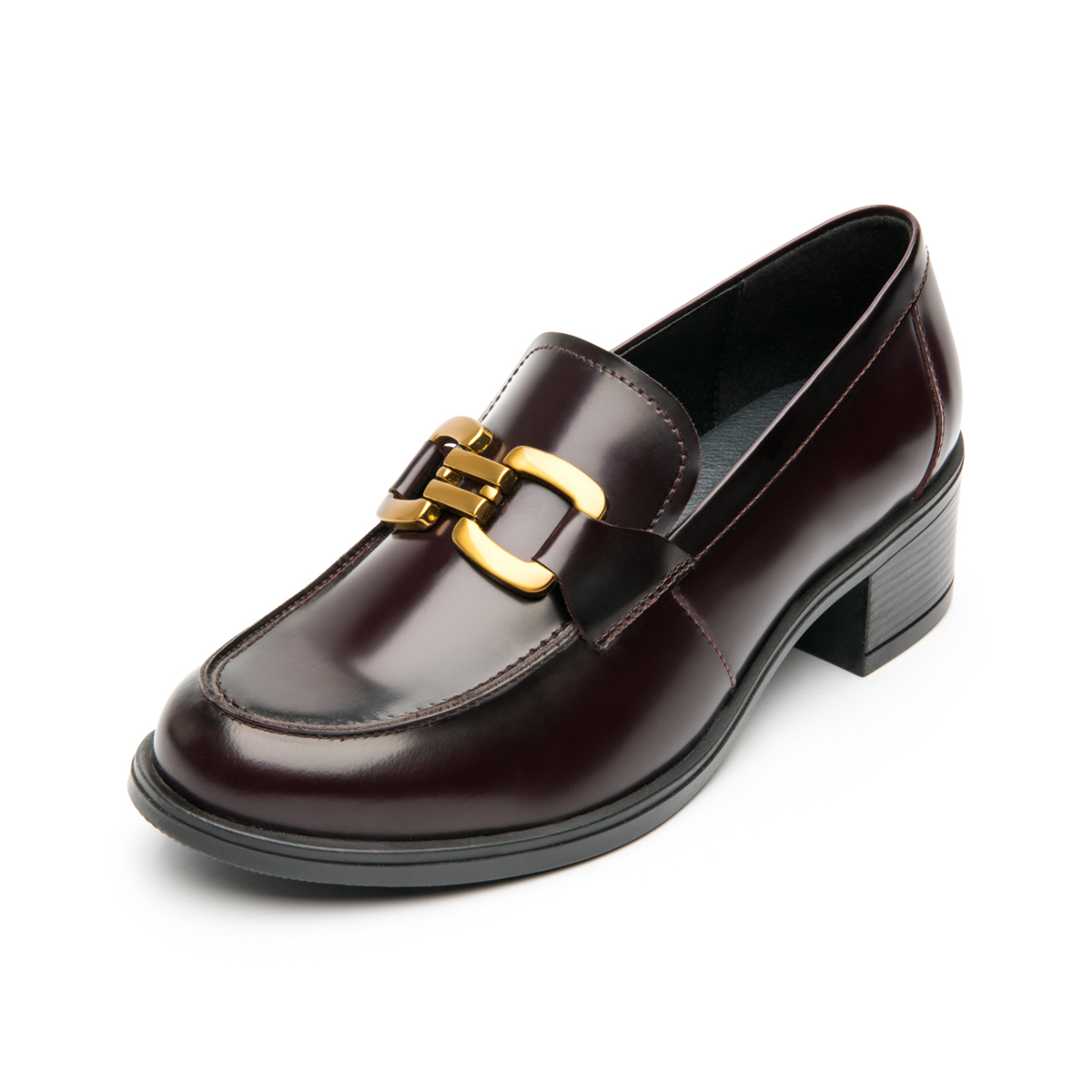Mocasín Semivestir Con Hebilla Flexi para Mujer Estilo 119502 Vino