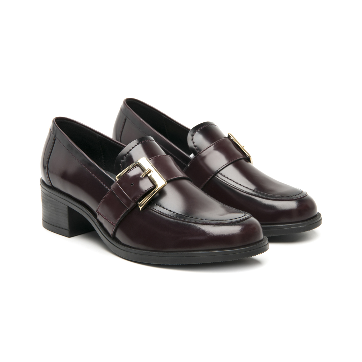 Mocasín De Tacón Flexi para Mujer Estilo 119507 Vino