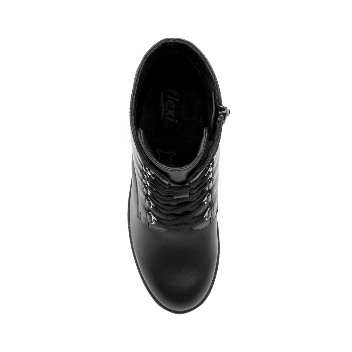Bota Militar Flexi para Mujer con Cierre Interno Estilo 119607 Negro