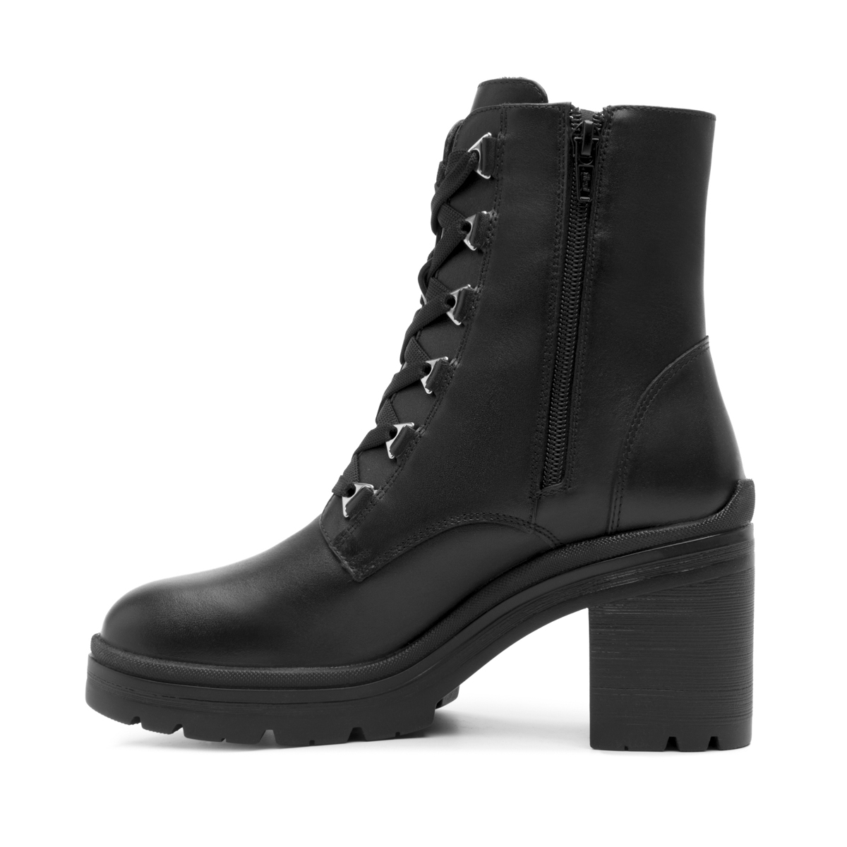 Bota Militar Flexi para Mujer con Cierre Interno Estilo 119607 Negro