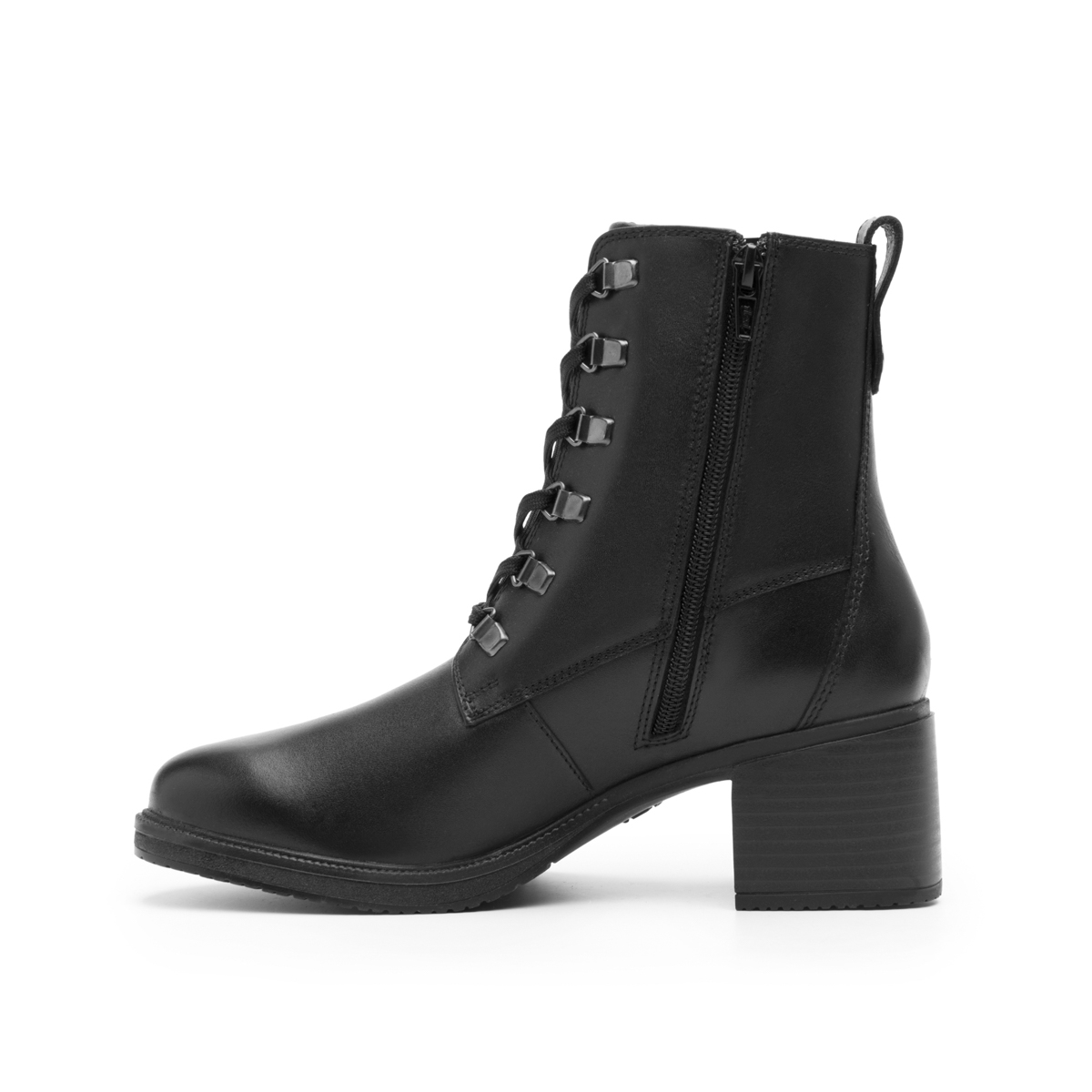 Women's Military Boot with Internal Zipper Style 120504 Black