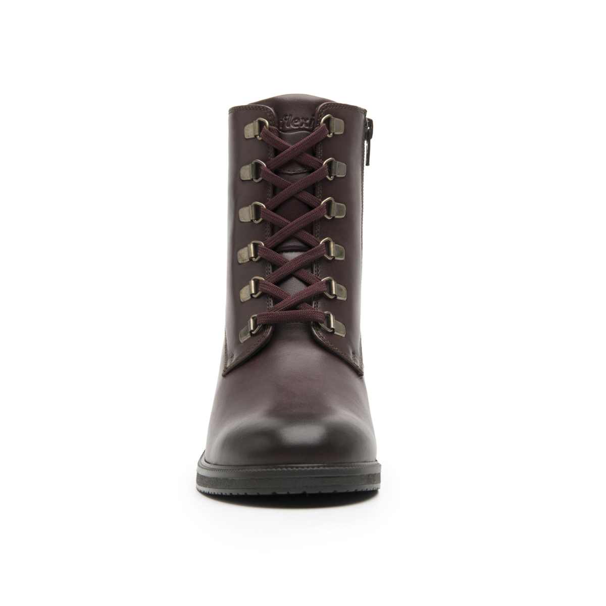 Women's Military Boot with Internal Zipper Style 120504 Wine