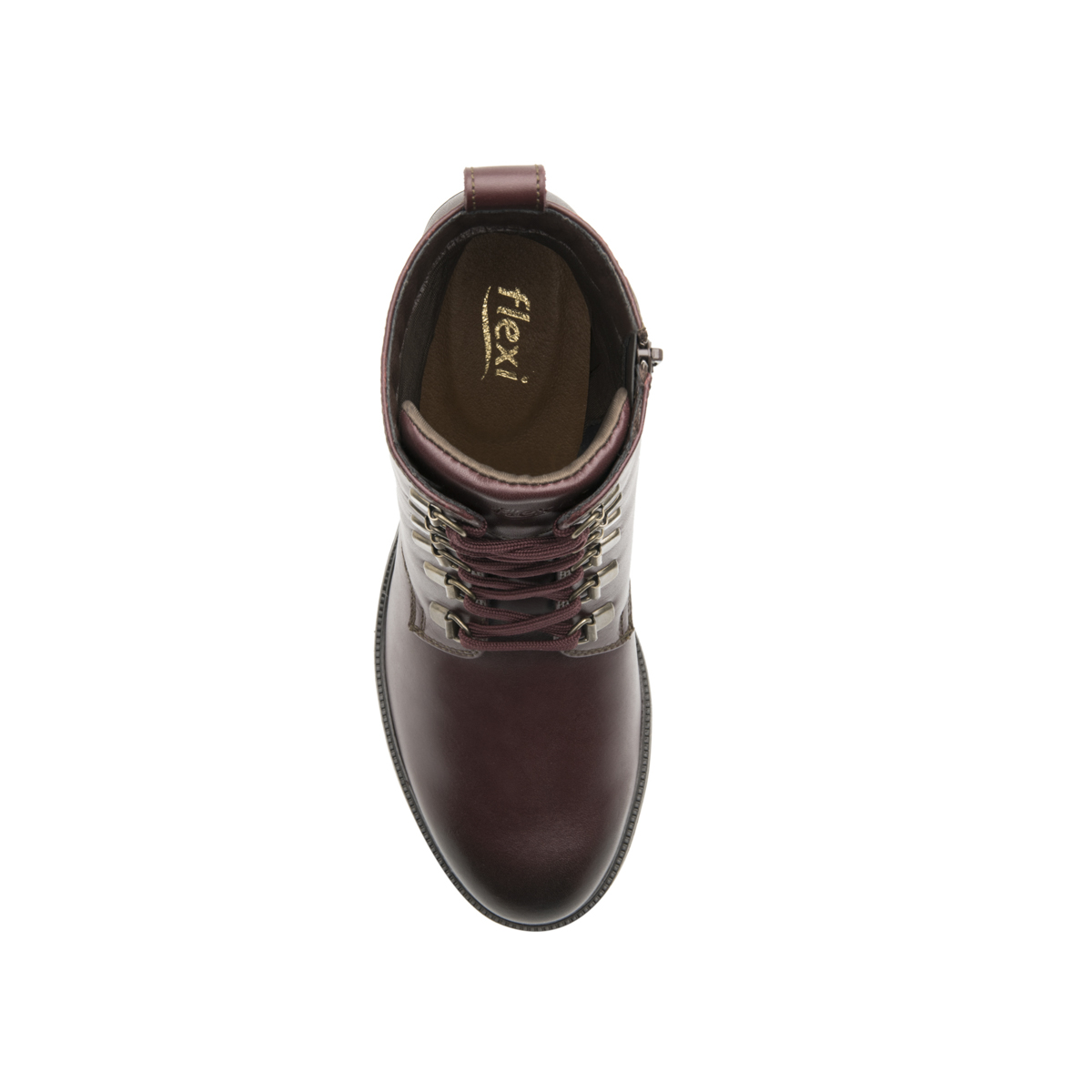 Women's Military Boot with Internal Zipper Style 120504 Wine