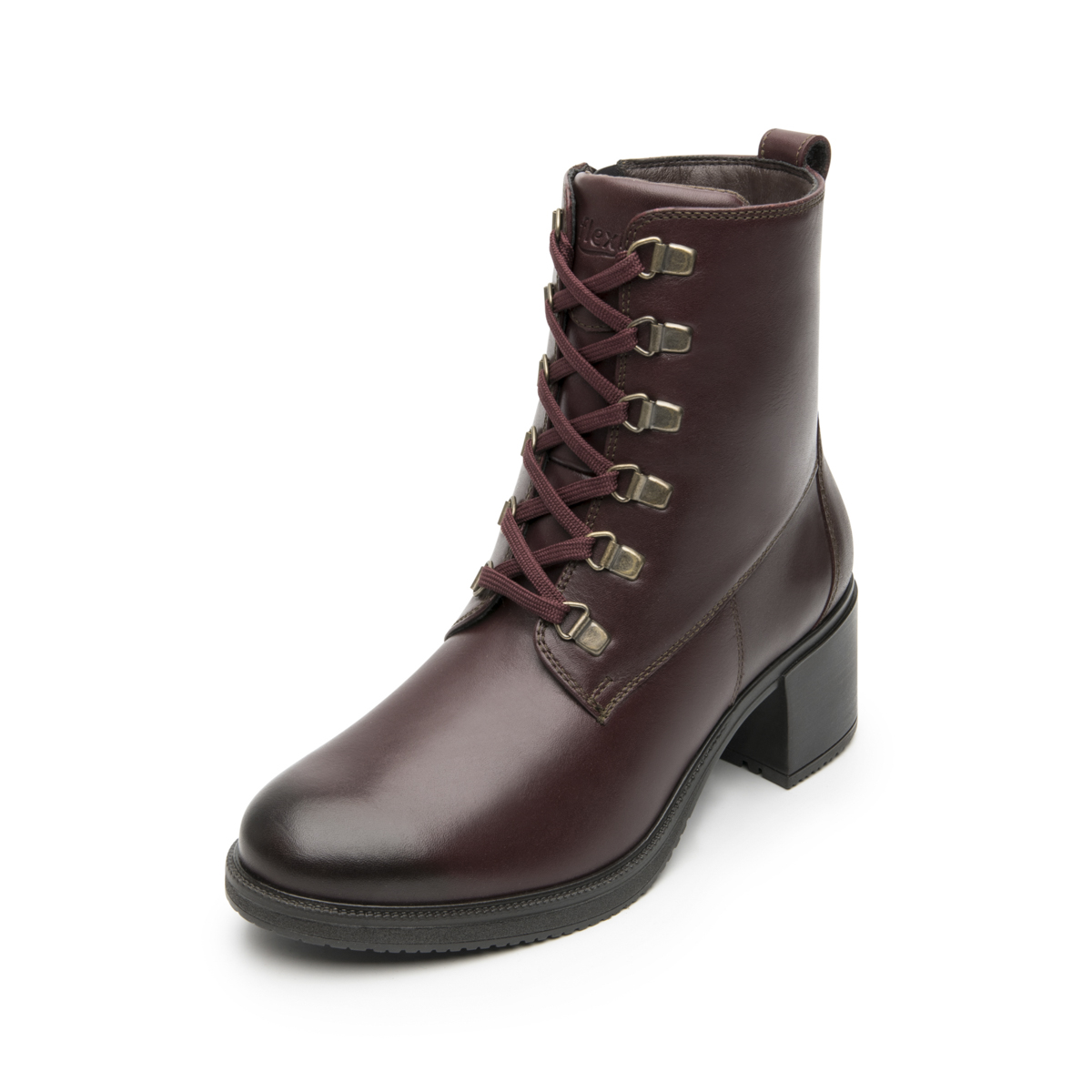Women's Military Boot with Internal Zipper Style 120504 Wine