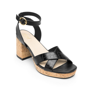 Women's Heeled Sandal with Comfort Walk Technology Style 123001 Black