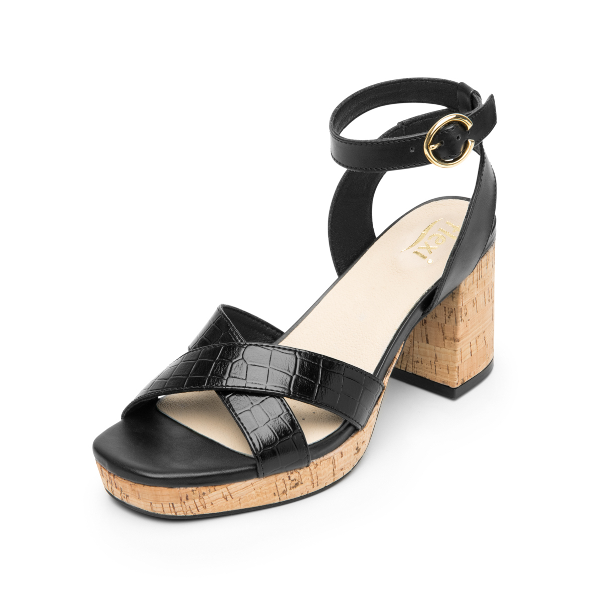 Women's Heeled Sandal with Comfort Walk Technology Style 123001 Black