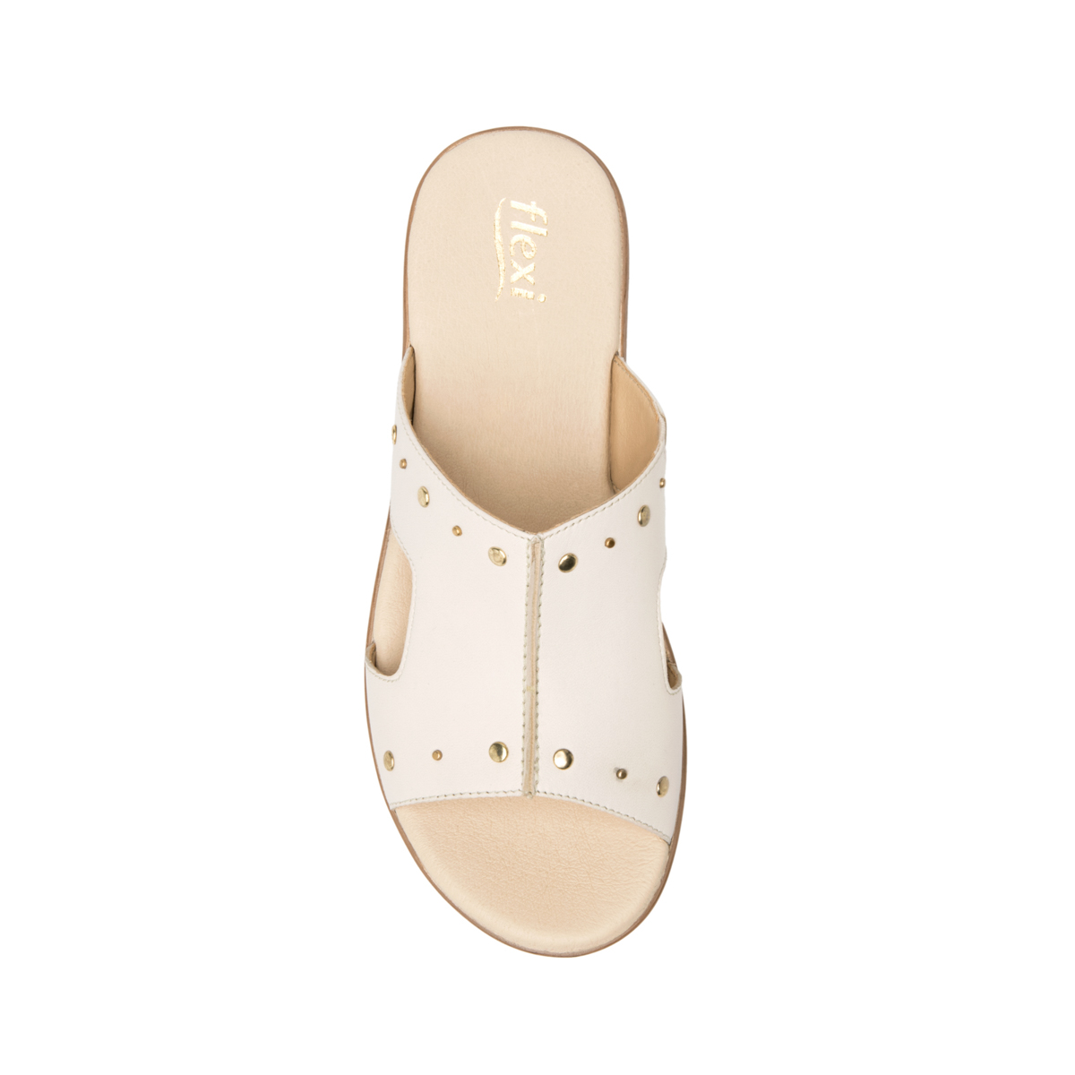 Sandalia Remaches Flexi para Mujer con Plantilla Transpirable Estilo 123102 Hueso