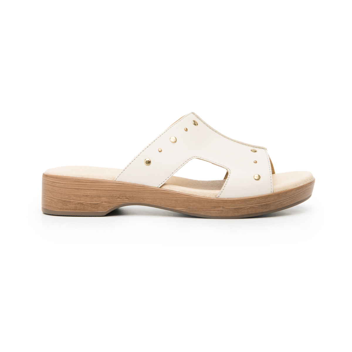 Sandalia Remaches Flexi para Mujer con Plantilla Transpirable Estilo 123102 Hueso
