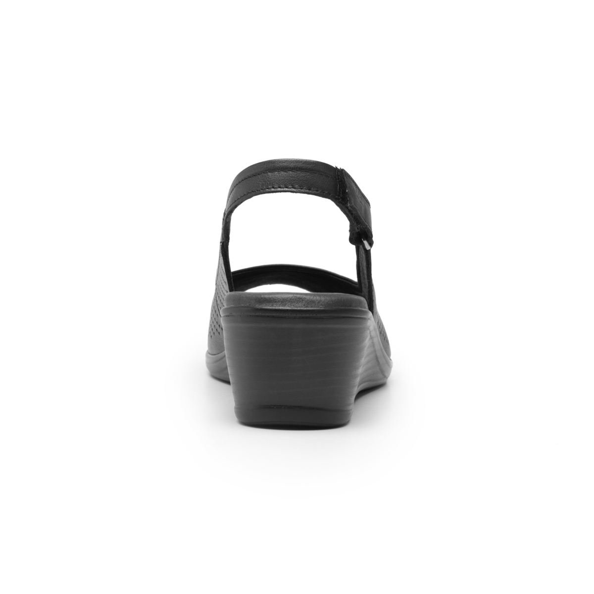 Sandalia De Cuña Flexi para Mujer con Acabado Perforado Estilo 123704 Negro