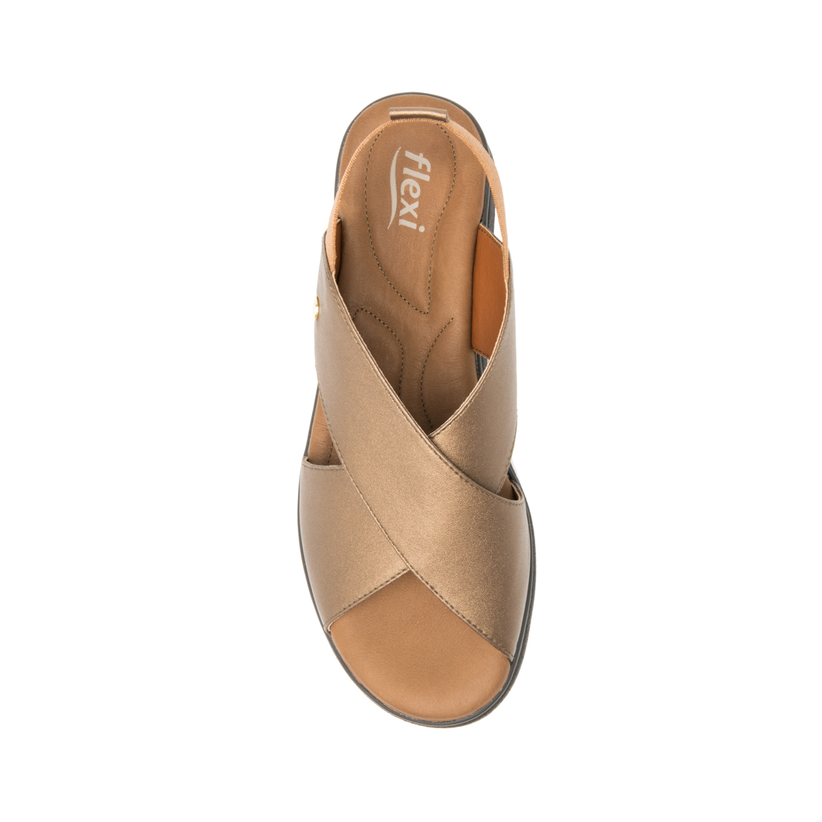 Sandalia Corte Cruzado Flexi para Mujer con Plantilla Acojinada Estilo 124201 Bronce