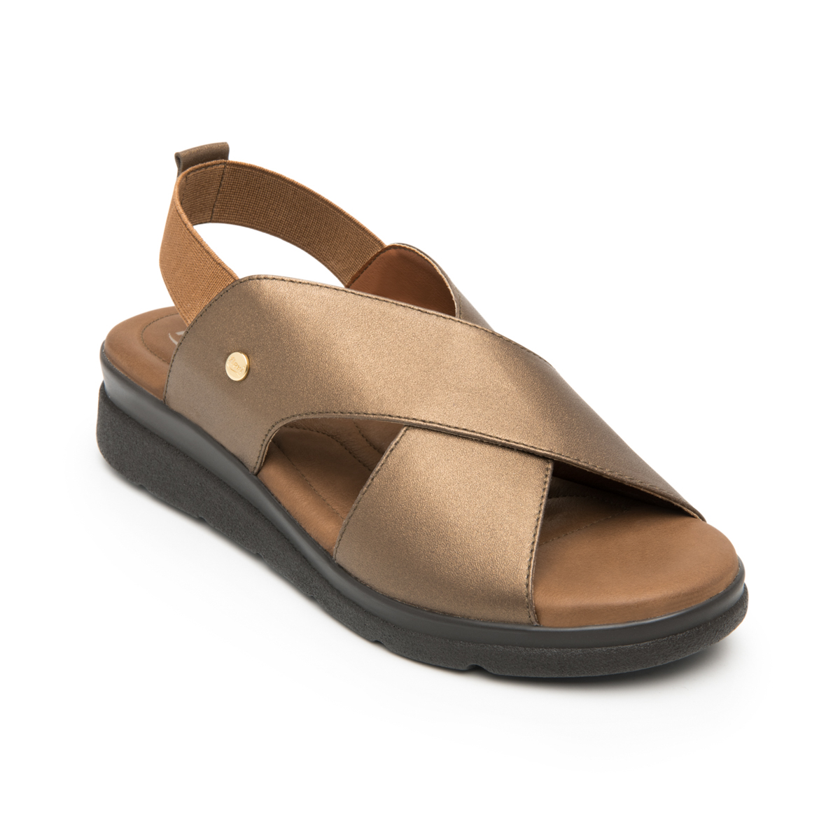 Sandalia Corte Cruzado Flexi para Mujer con Plantilla Acojinada Estilo 124201 Bronce