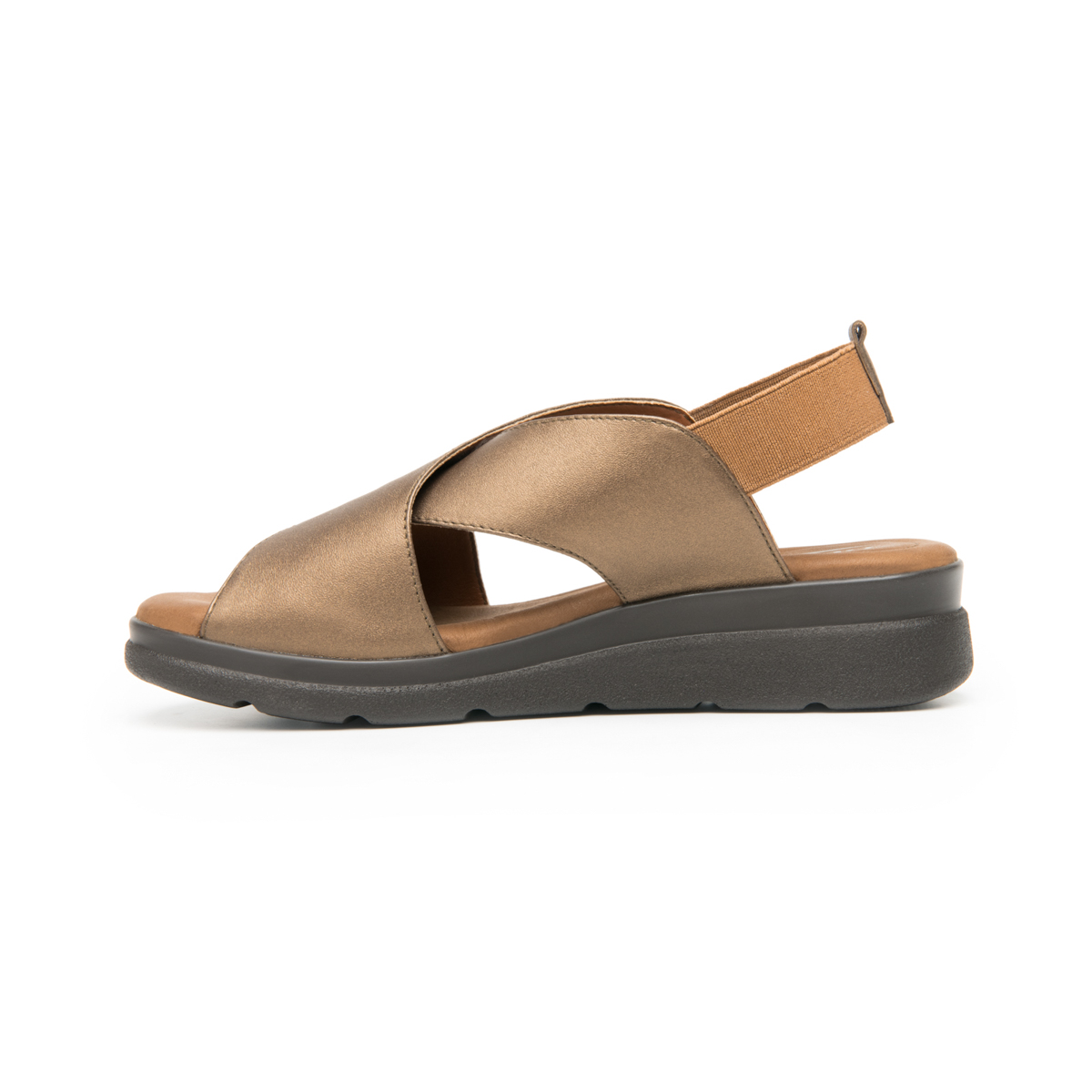 Sandalia Corte Cruzado Flexi para Mujer con Plantilla Acojinada Estilo 124201 Bronce