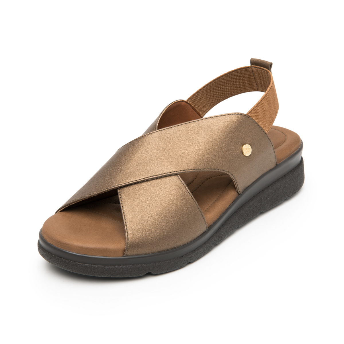 Sandalia Corte Cruzado Flexi para Mujer con Plantilla Acojinada Estilo 124201 Bronce