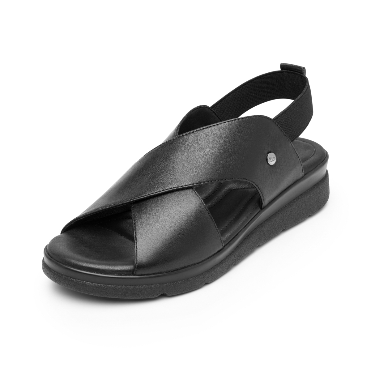 Sandalia Corte Cruzado Flexi para Mujer con Plantilla Acojinada Estilo 124201 Negro