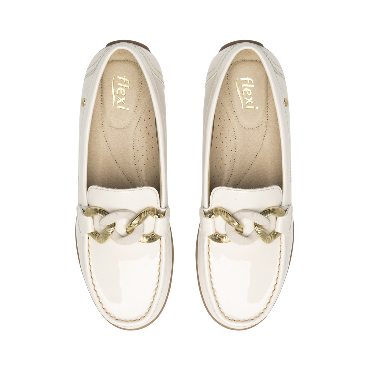 Mocasín De Charol Flexi para Mujer Estilo 124304 Algodón