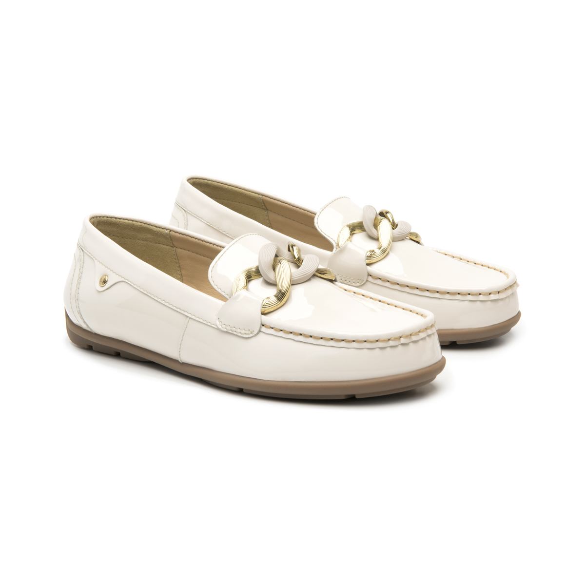 Mocasín De Charol Flexi para Mujer Estilo 124304 Algodón