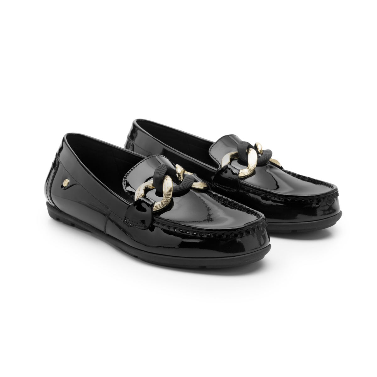 Mocasín De Charol Flexi para Mujer Estilo 124304 Negro