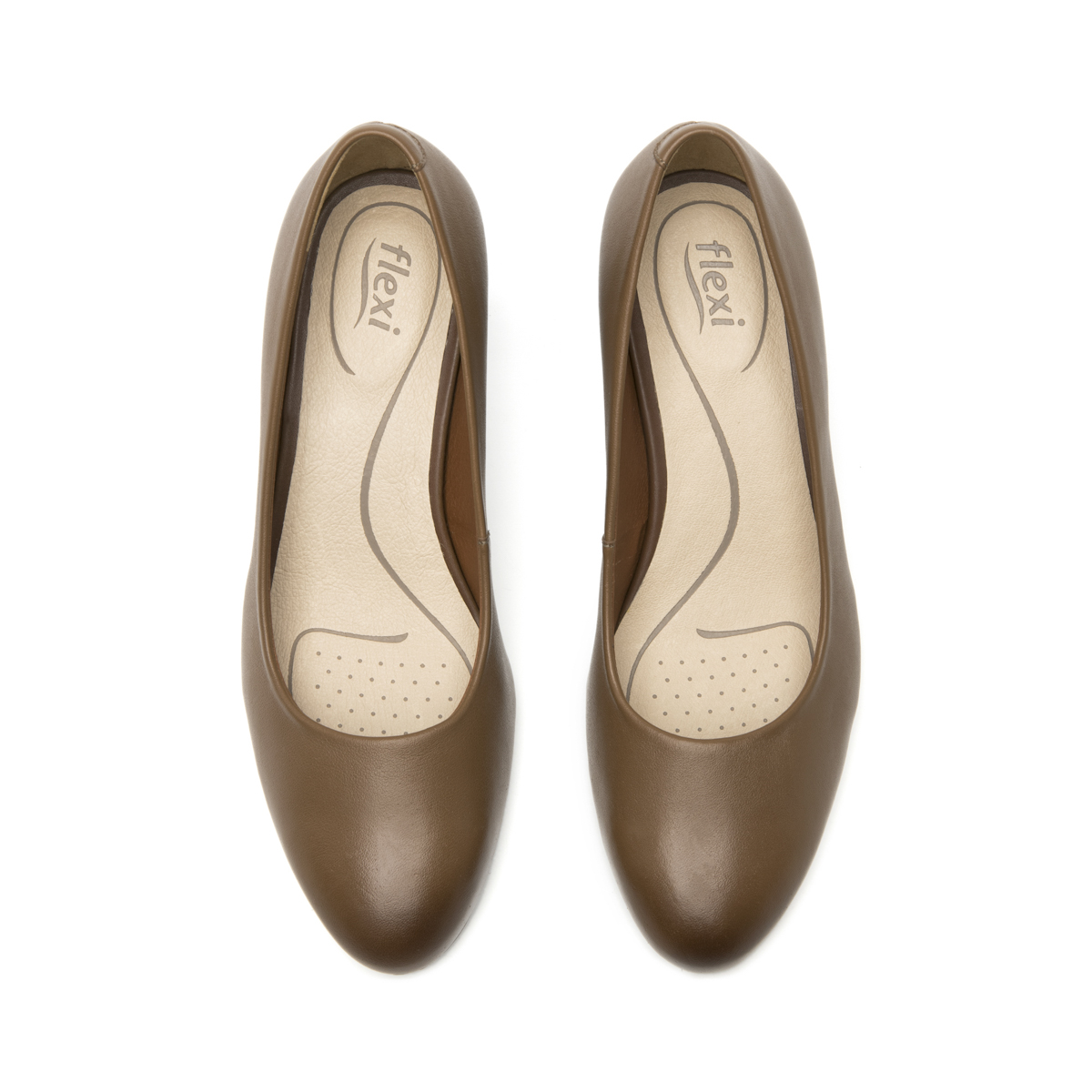 Zapatilla De Tacón Flexi para Mujer con Comfort Walk Estilo 124401 Café