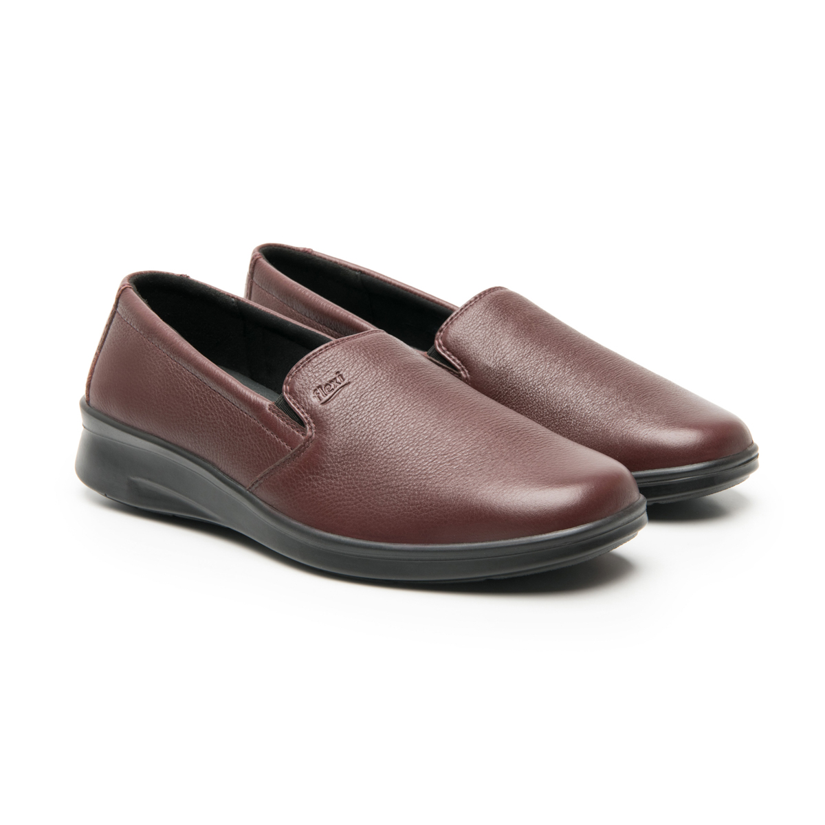 Zapato De Confort Flexi para Mujer con Doble Plantilla Estilo 124501 Vino